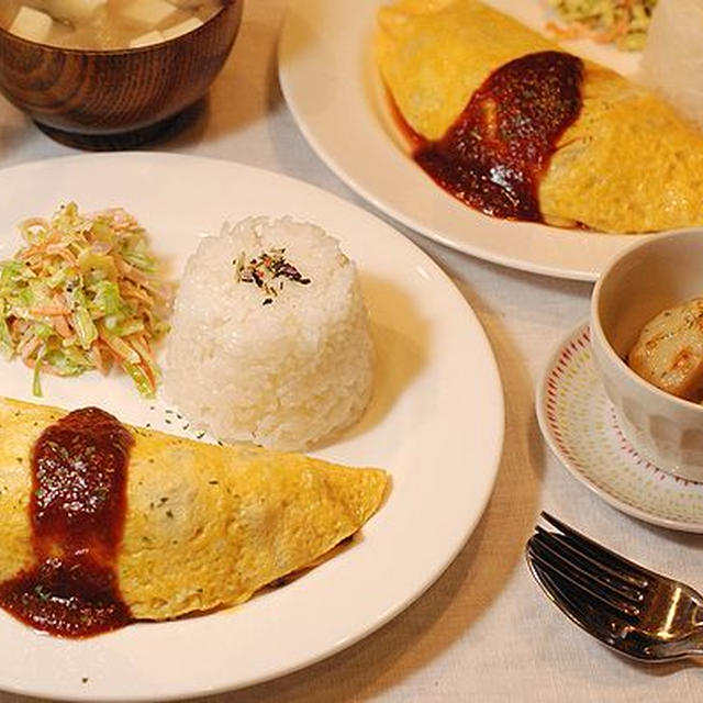 375円＊野菜たっぷりオムレツ定食