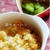 220日目-2　軟飯85g+卵1/2個+鶏ささみ5g+椎茸5g+野菜のブイヨン煮（にんじん、たまねぎ、じゃがいも、スナップエンドウ、ピーマン)50g+胡麻油+醤油+キウイ