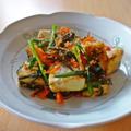高野豆腐と香味野菜の辛し味噌炒め