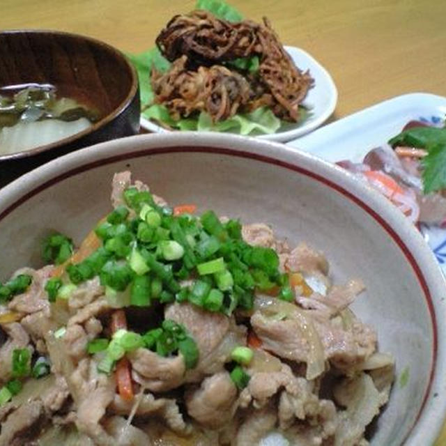 豚丼となますマリネ