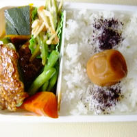蓮根豆腐バーグピー詰めデミソース弁当