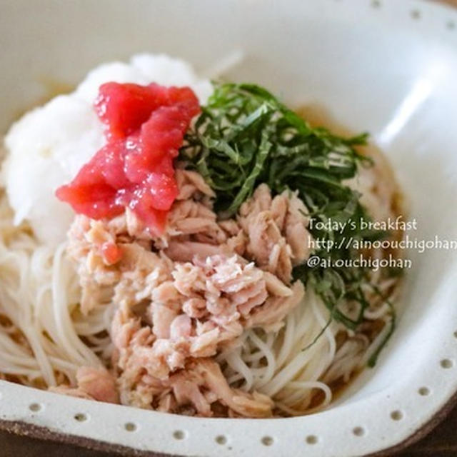 さっぱりが嬉しいぶっかけおろしそうめん♡とパパの誕生日Dinner♪