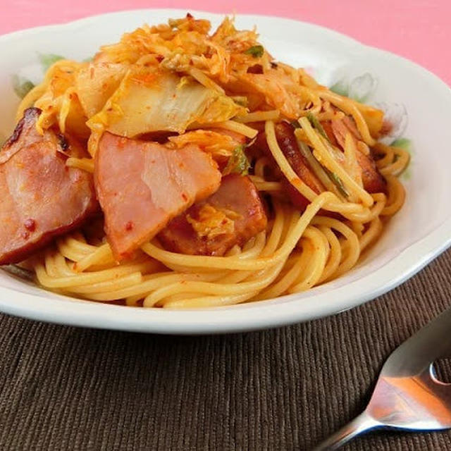 豚キムチのスパゲティレシピ