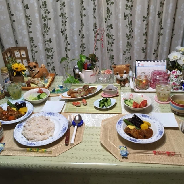 豚肉のアスパラえのき巻きフライ＆鶏手羽元のカレー煮