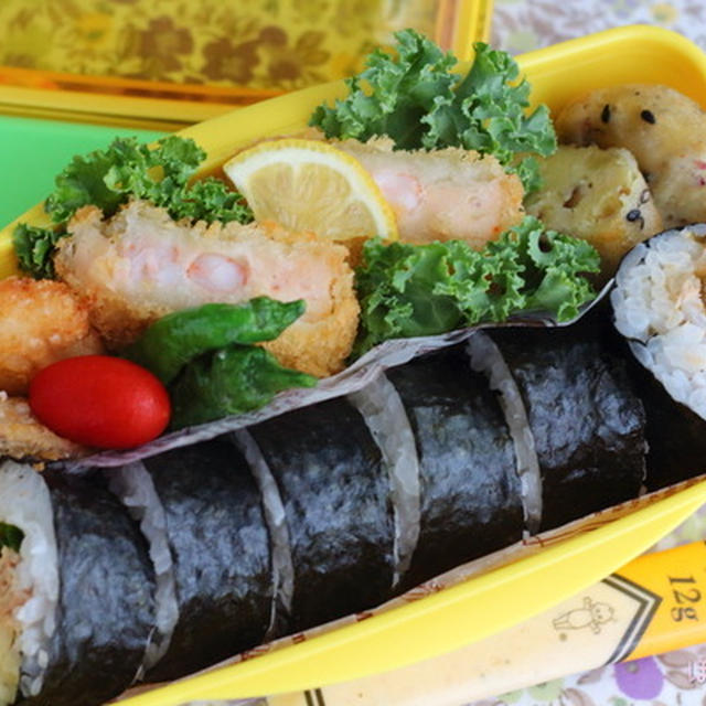 ねぎツナ巻き寿司弁当／元家庭科部のがんばり