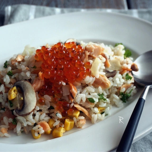 【レシピ】鮭とイクラの洋風親子丼＠HBCブラキタ