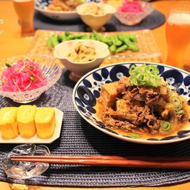 ストウブで『肉豆腐』の献立。