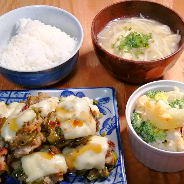 豚こまピーマンつくねとポテトサラダ（冬Ver.）定食