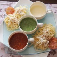 ☆赤♡緑♡白の3色つけスパゲティ☆