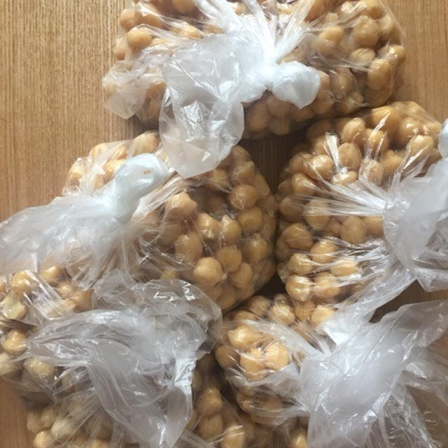 ひよこ豆水煮を乾燥豆から 約500gの乾燥豆が1200gに　冷凍庫でストックしておけば便利