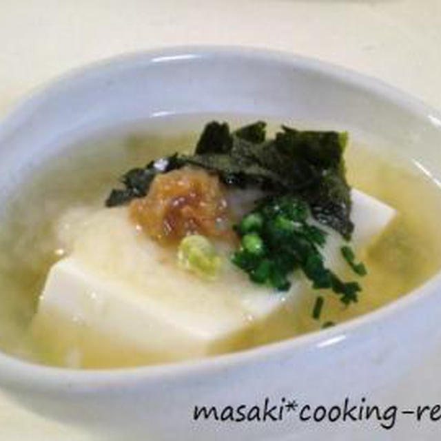 豆腐のとろろ蒸し　～銀あん掛け～