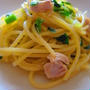 「鶏ささみ肉と細葱の塩麹梅パスタ」