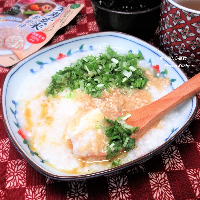 毎日でも食べたい。５分も要らない　バランスおかゆ。『そぼろあんかけ湯豆腐おかゆ』