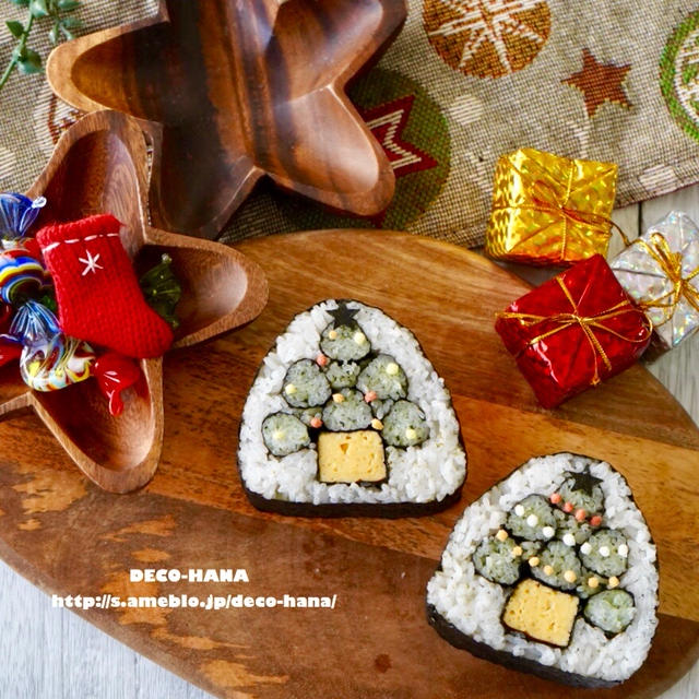 クリスマスツリーの飾り巻き寿司◡̈♩