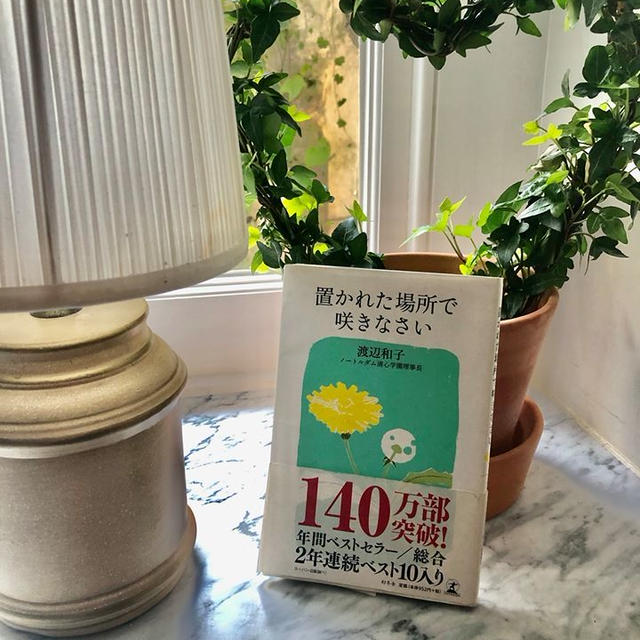 「7日間ブックカバーチャレンジ　２日目・置かれた場所で咲きなさい」と「赤いチューリップ」