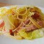 キャベツとベーコンのパスタ