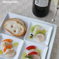 海のワイン「ビオンタ」でカルパー（4）☆ホタテのお刺身でフルーティーカルパッチョ３パターン