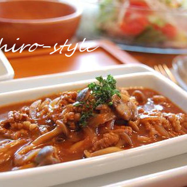 薄切り牛肉を煮込んで、、、