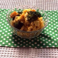 かぼちゃの煮物リメイクで和風マカロニサラダ