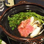 超おいしかったせりと牛肉のお鍋と、青い卵の卵かけご飯の夜ごはん