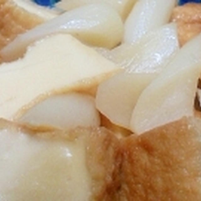 切って入れて煮込むだけ、葉大根と厚揚げの煮物