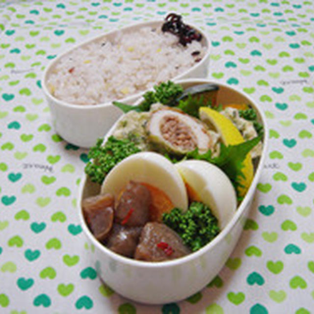 肉詰め竹輪の磯辺揚げお弁当＆お知らせにゃ♪