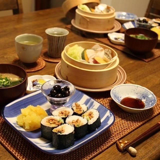 納豆とキムチの細巻きで晩ごはん。お気に入りフォトバトン♪