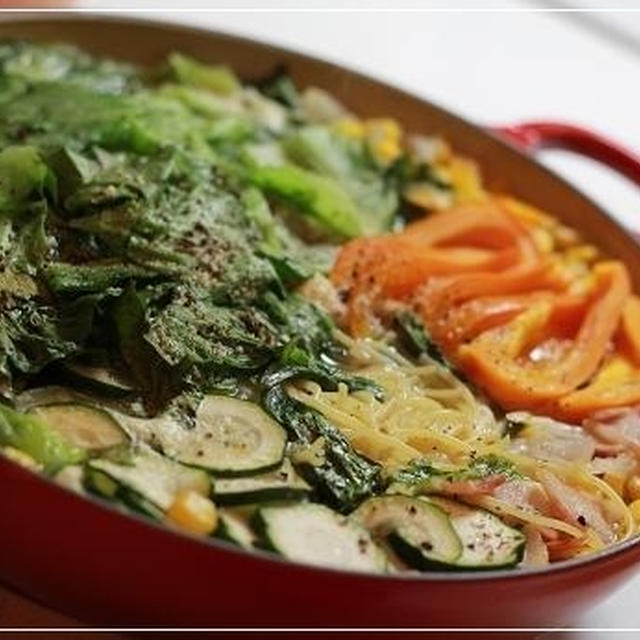 レタスとベーコンのパスタ鍋☆