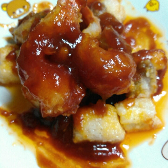 マグロのケチャップ揚煮