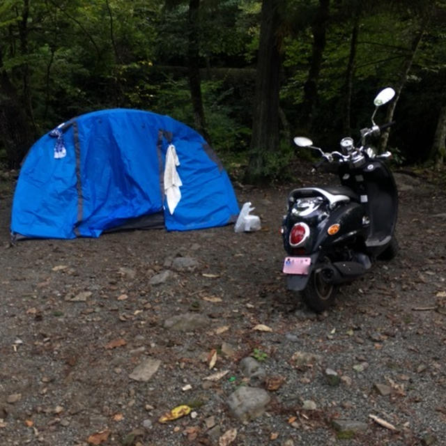 原付二種(125cc)のスクーターで静岡の道志の森キャンプ場でソロキャンプツーリング