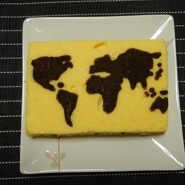 世界地図ケーキ
