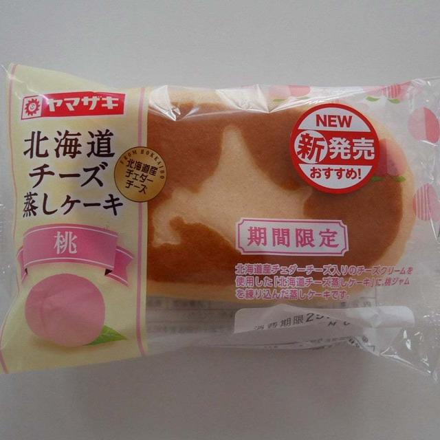 山崎製パン、北海道チーズ蒸しケーキ・桃#今日のおやつはこれ