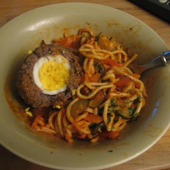 2008 05 23  スコッチエッグ with パスタ