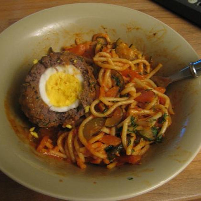2008 05 23  スコッチエッグ with パスタ