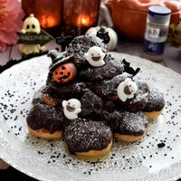市販のプチシューでお手軽に～親子で楽しめる！ハロウィン風プロフィッテロール