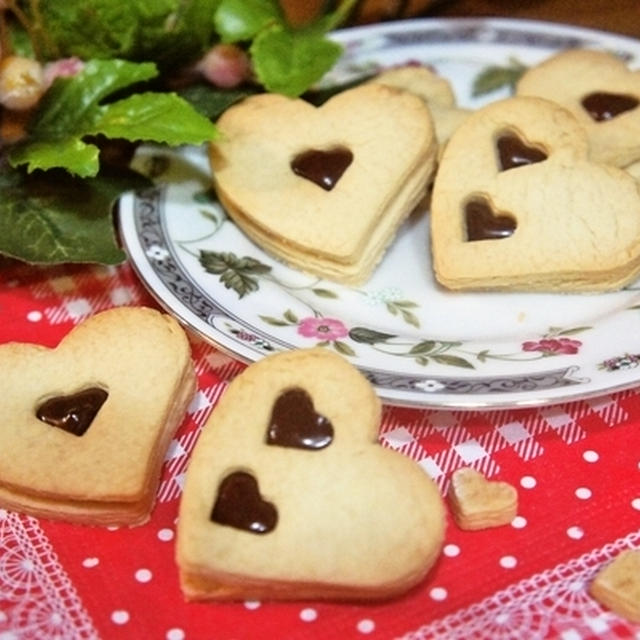 バレンタインに❤チョコがポイントのハートクッキー