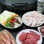 牛モモステーキ肉で焼肉 / 日曜市