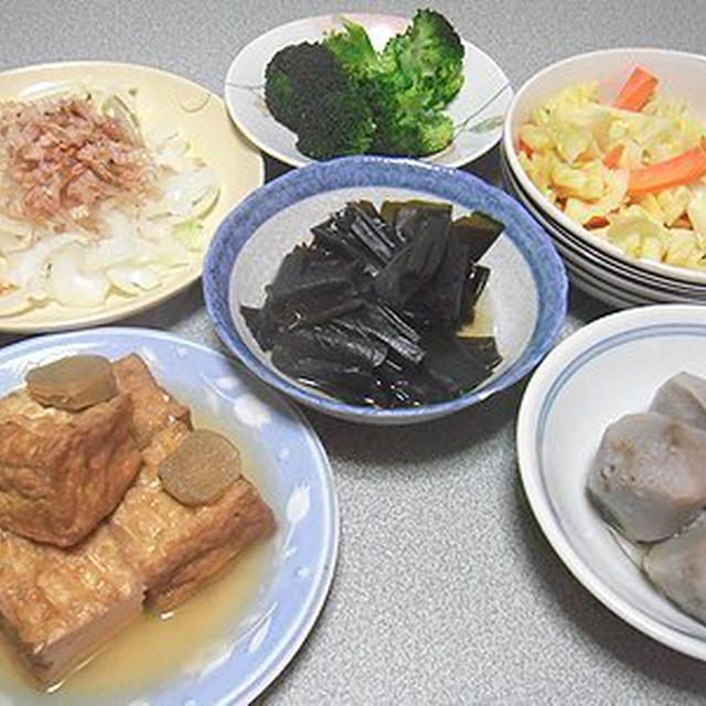 あわび炊き込み弁当。厚揚げの生姜煮