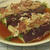ナスと豚肉と豆苗のサンド・レンジ蒸し