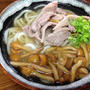 今朝の麺は「ナメタケ鴨うどん」