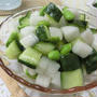 ポリ袋で簡単☆　コロコロ野菜のわさび漬け