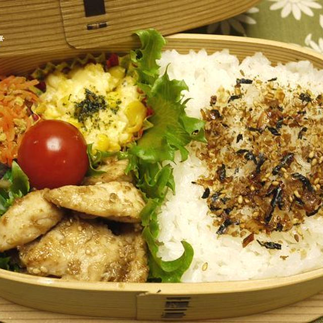 これ、美味しかった＾＾　ササミのゴマだれ炒めのお弁当