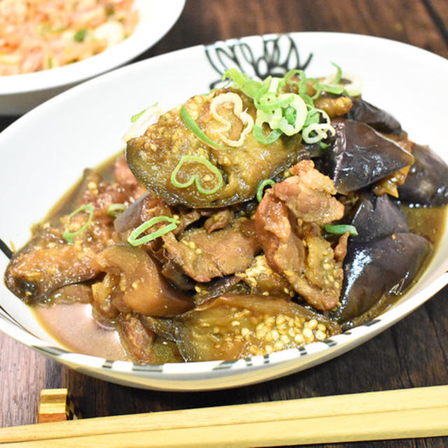 しっかり炒めて♪茄子と豚肉の醤油煮