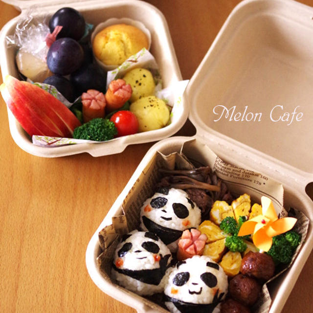 いろいろ詰まったパンダ弁当＆エッグスラットの朝食＆「こんだてｎｏｔｅ」御礼☆