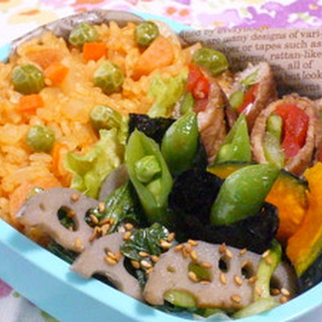 グリーンピース入り♪ケチャップライス弁当