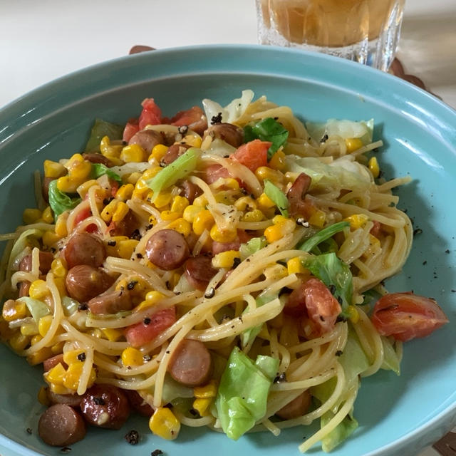 とうもろこしとキャベツの✨チーズパスタ⭐️