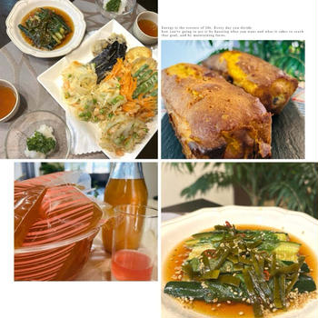 おやつは栗のテリーヌ「バウンド」～夕食は冷蔵庫野菜室片付けで天ぷらと簡単副菜と青シソジュース作り