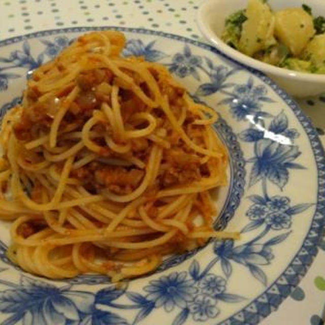 ごぼうのミートソースパスタ♪