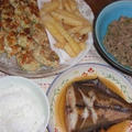 赤カレイの煮付け＆挽肉とエノキのそぼろ煮