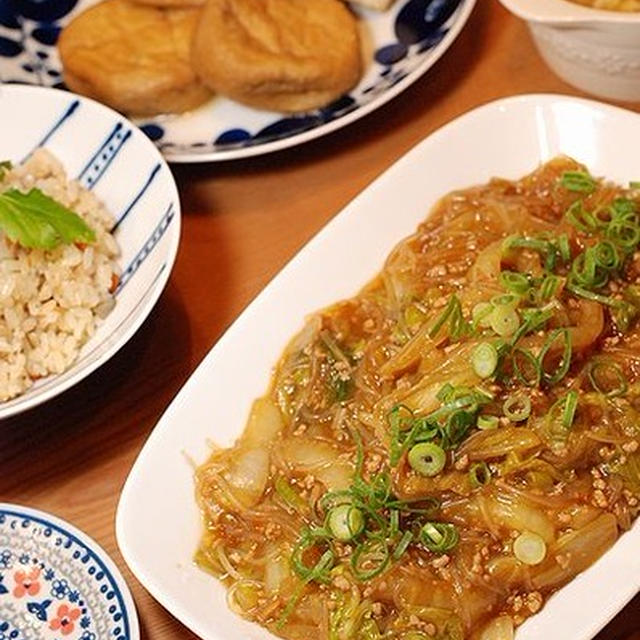 白菜が２倍とろとろする一皿♡３７１円＊麻婆白菜定食